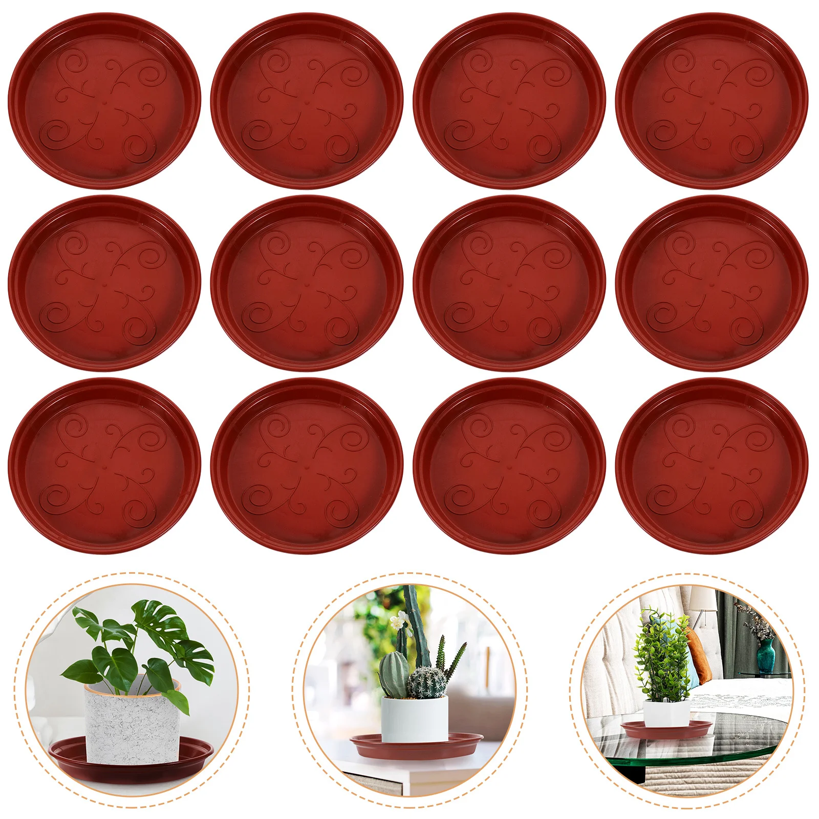

20Pcs Plastic Round Plant Saucer Heavy Duty Pot Tray Leak Proof Flower Pot Drip Tray Stable Base for Indoor Outdoor Plants