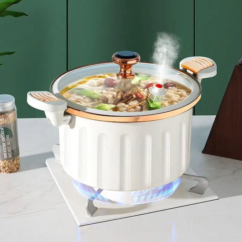 

8L Micro Pressure Cookers High Capacity Korean Vacuum Multifunctional Stewing Boiling Pot Double Ear Non-Stick Stewing Soup Pot