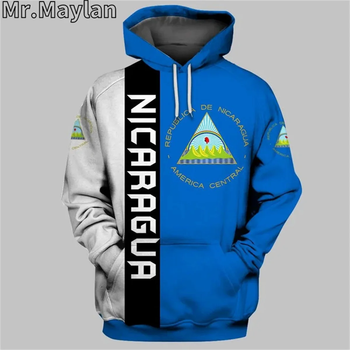 Nicaragua Flag 3D All Over Printed Jacket Men/women Hoodie Unisex Casual Streetwear Sweatshirts Pullover Sudadera Hombre JK088