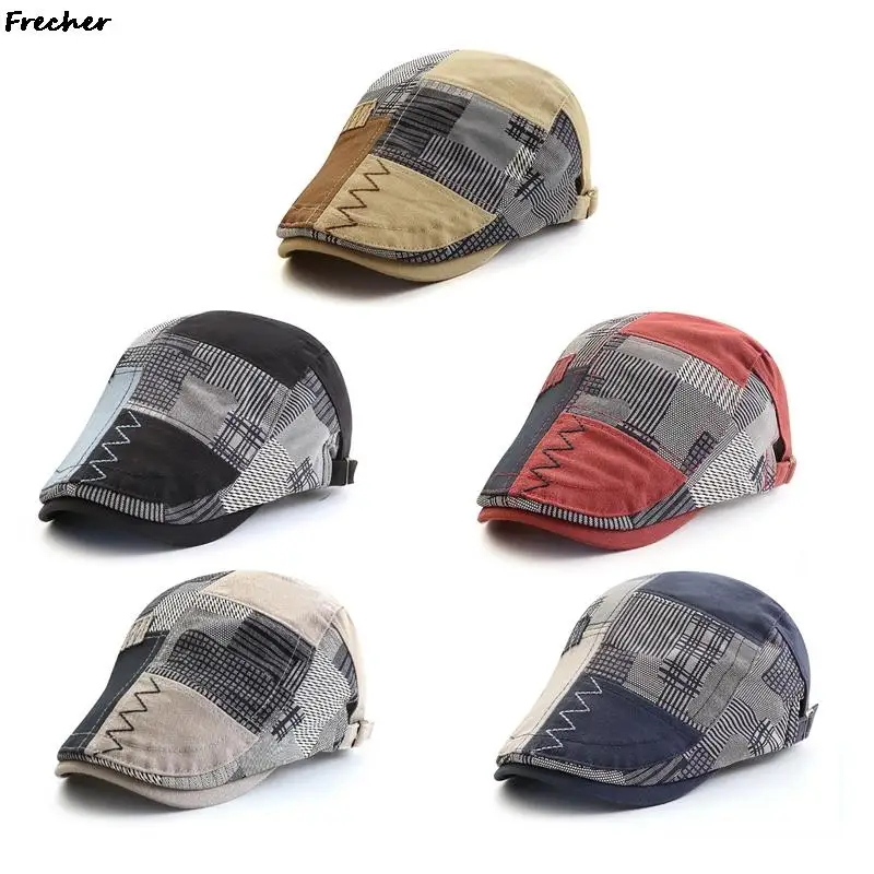 Men's England Caps French Sunscreen Beret Hat Gentlemen Men Casual Flat Cap Winter Male Vintage Classic Cowboys Hats Adjust Belt