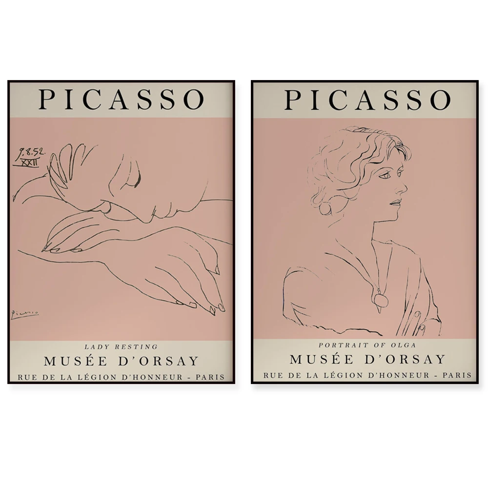 Picasso Exhibition Poster, Lady Resting, Vintage Art, Minimalist Poster, Line Drawing, Art Print, Bedroom Art, Ideal Gift, Vari