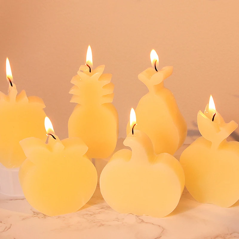 Fruit Shape Candle Molds Apple Pear Strawberry Shaped Silicone Mold Resin Plaster Candle Soap Molds Wax Making Home Decoration