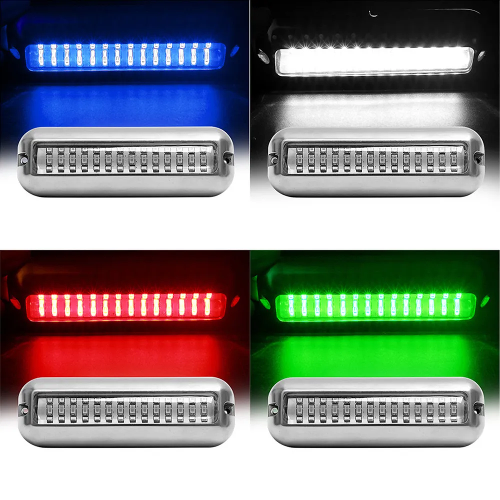 Underwater Boat Transom Light 42 LED Stainless Steel Under Water Pontoon Waterproof Lamp Marine Hardware Yacht Taillight