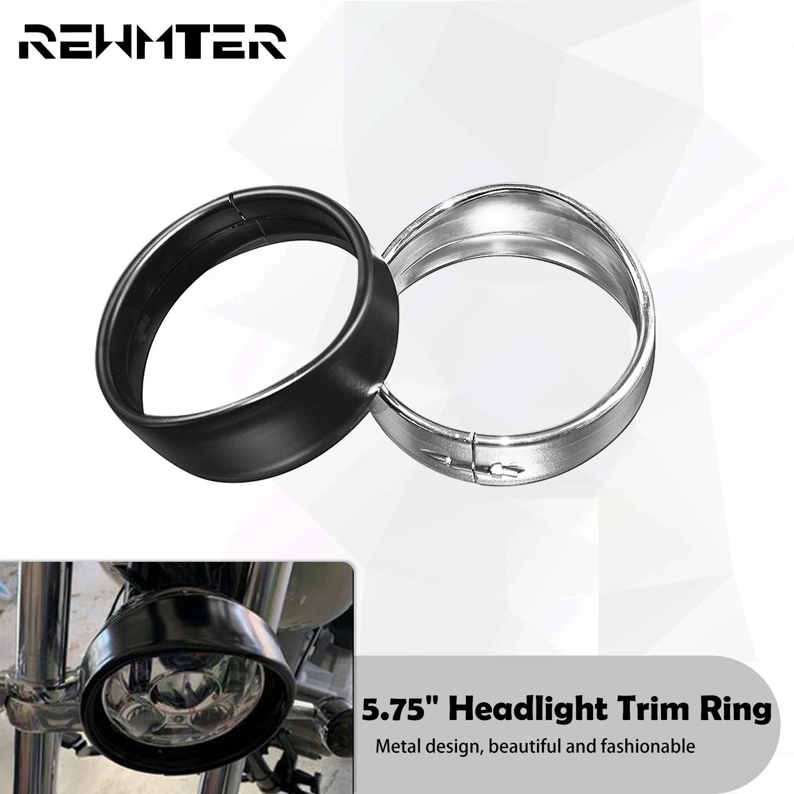 

Motorcycle 5.75'' Headlight Visor Trim Ring Cover For Harley Sportster XL 883 1200 Dyna Softail FXLR FXST FXSTB VRSCB FLSTSB