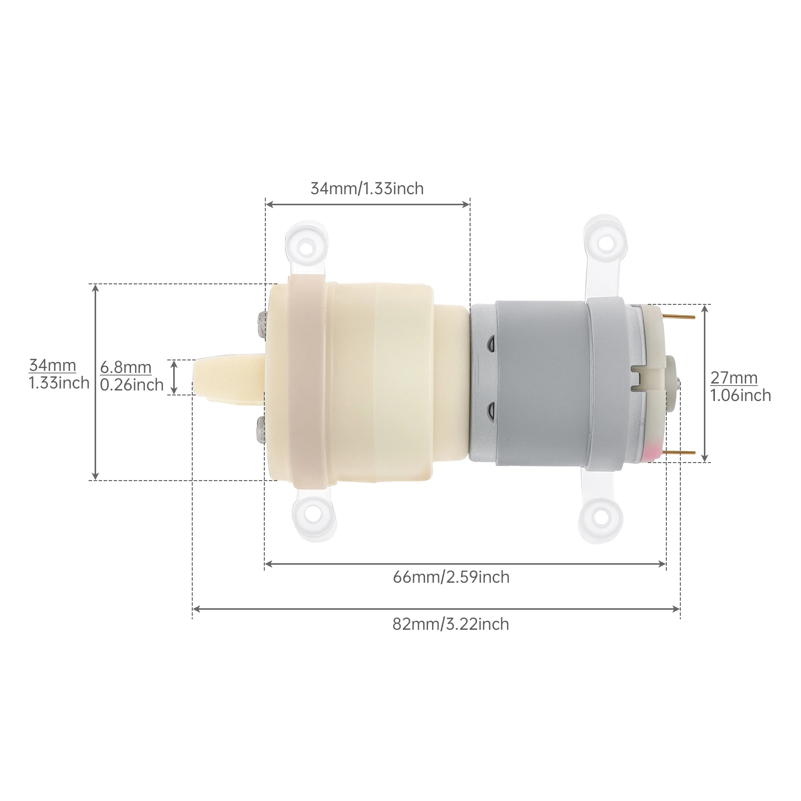 R365 Micro Water Pump Motor DC 3.7-12V 2.2L/Min Self Priming Pump Silent Electric Diaphragm Pump, Micro Water Pump view 2