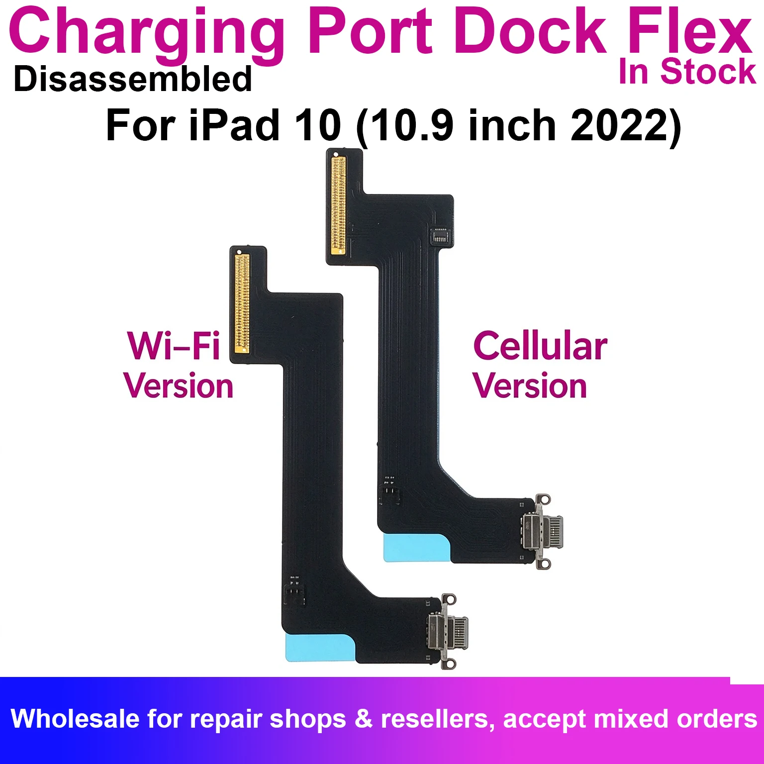 Charging Port Dock Connector Flex Cable For iPad 10 10.9 inch 2022 A2696 A2757 Replacement Repair Parts