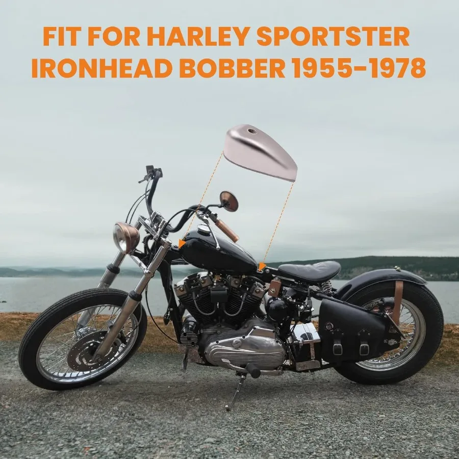 خزان الوقود الغازي سعة 3.1 جالون حامل مباشر لدراجة نارية Harley Sportster Ironhead Bobber 19551978 خزان الوقود المخصص على الطراز القديم