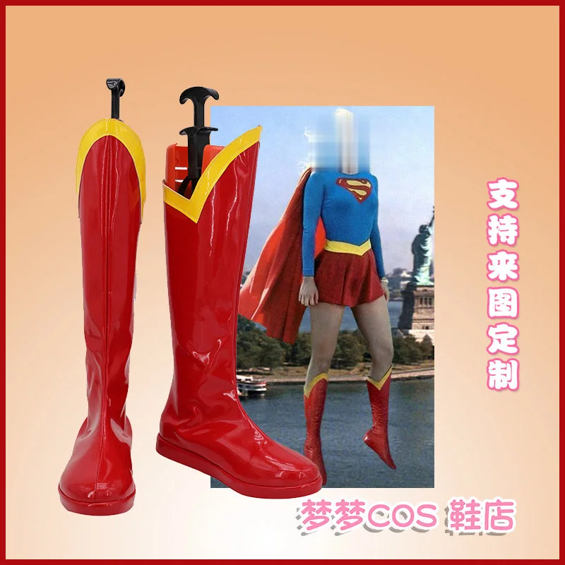 

Women Superhero Cosplay Shoes Super Girls Halloween Carnival Red Boots