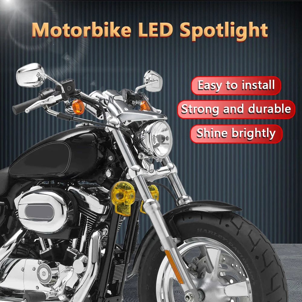 Picture 7: Motorcycle LED Spotlight Skull Headlight Dual Color Motorcycle High Low Beam Auxiliary Light Waterproof Motorcycle Accessories