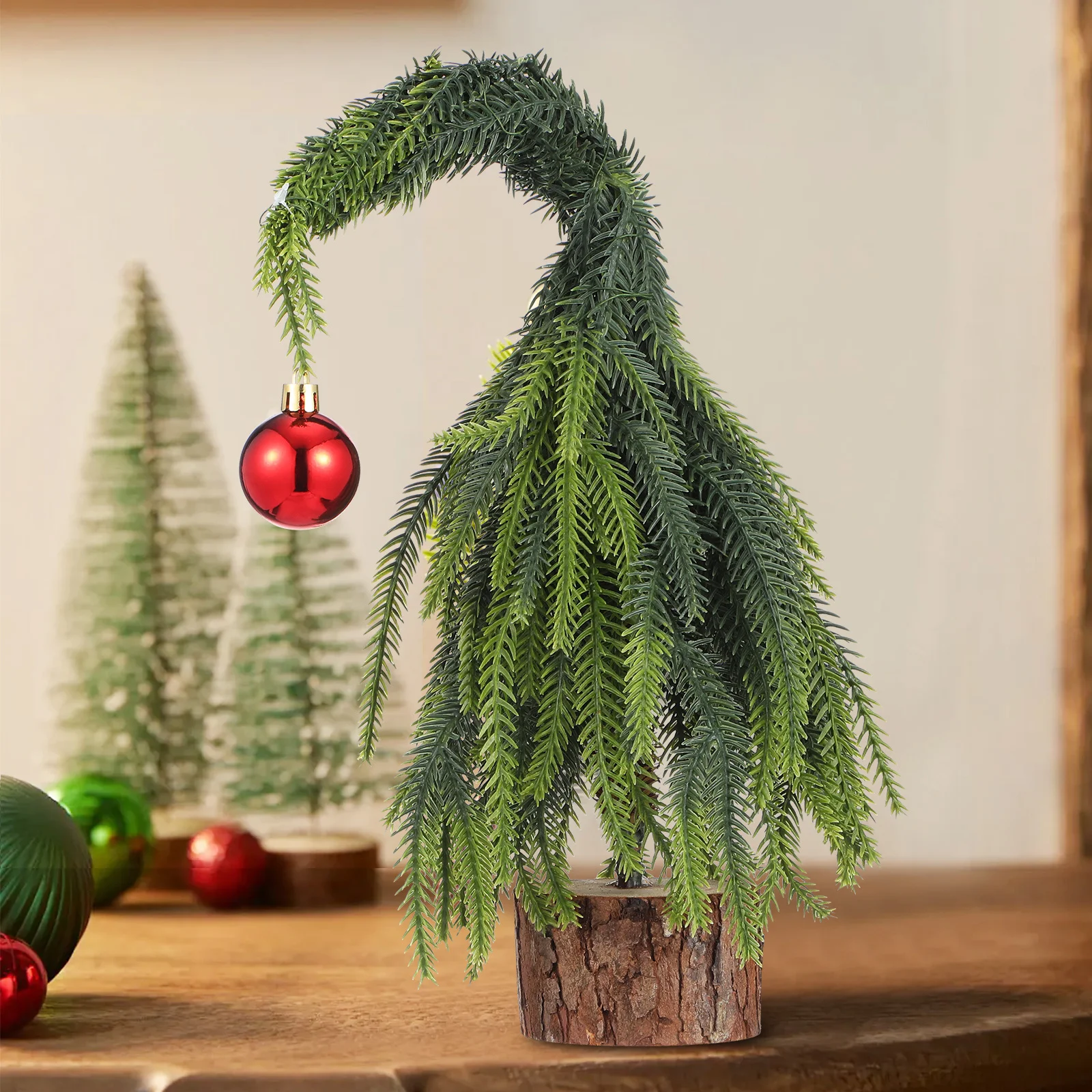 

2Pcs Mini Tabletop Christmas Tree Sturdy Base Versatile Decoration Perfect Gift Festive Home Decor Mini Tree Table Top Trees