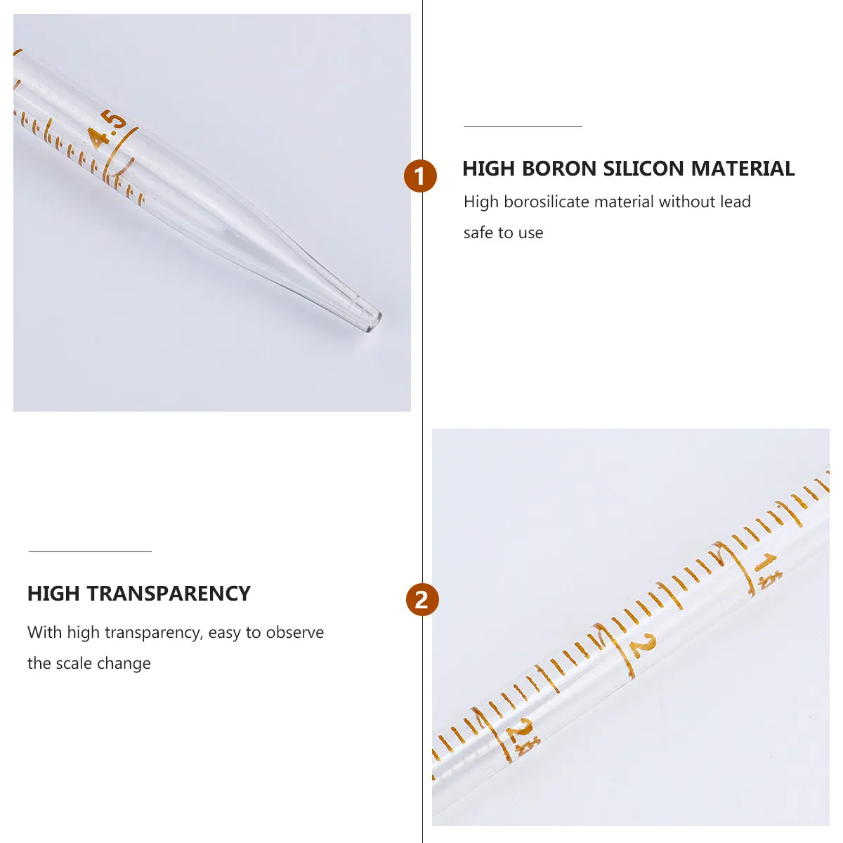 

4Pcs Glass Pipette Ring Pipette Laboratory Experimental Measuring Straw Accurate Fluid Transfer Experimental Straw