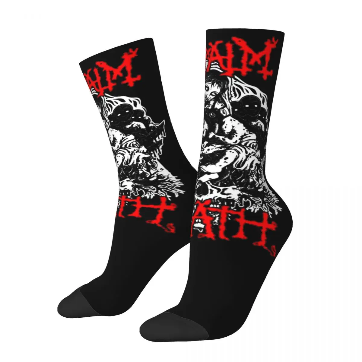 Harajuku Female Male Socks Rock Heavy Metal Napalm Death Band Accessories Comfortable Skateboard Dress Socks All Seasons