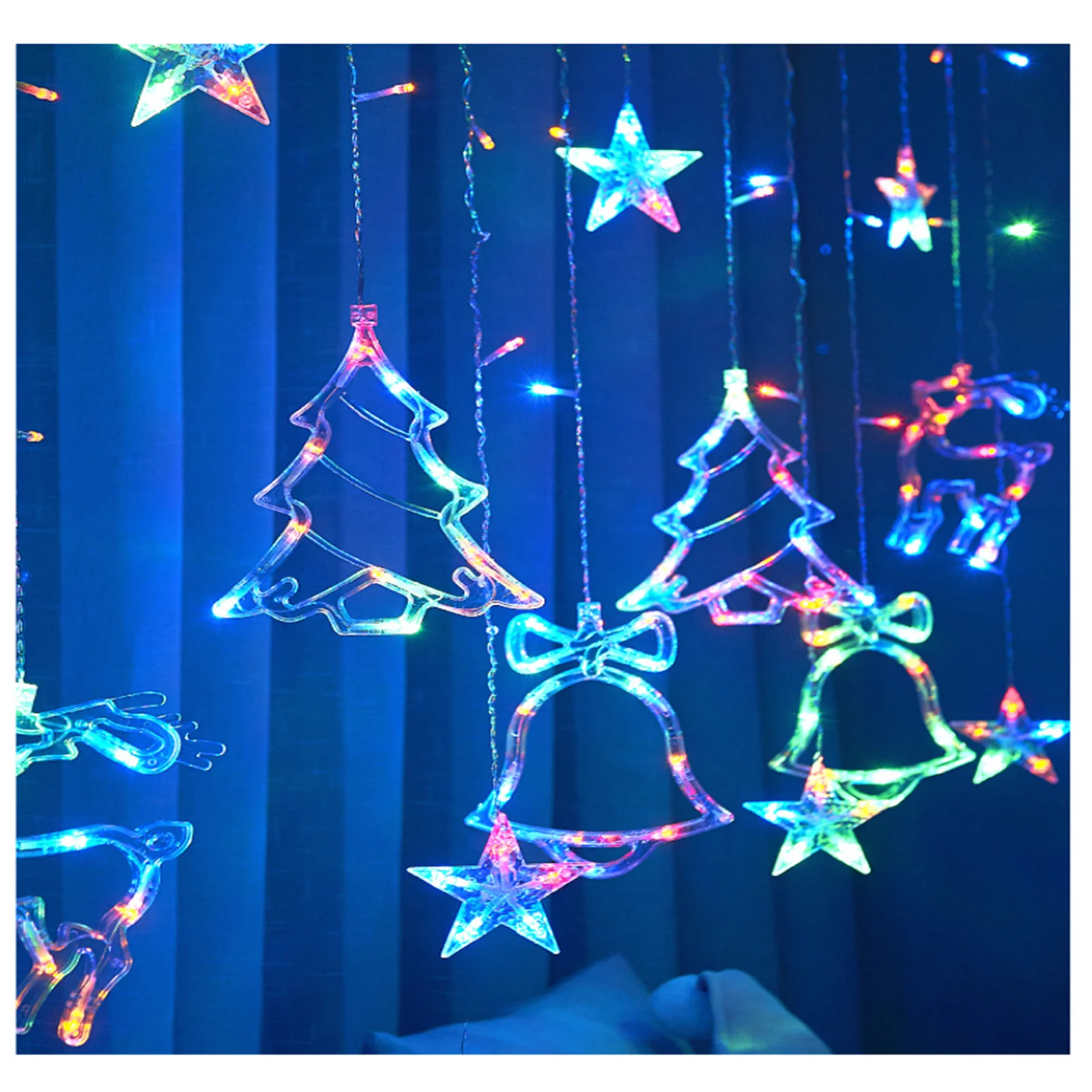 Led Christmas Curtain Lights 3000lm IP44 Waterproof Window Fairy Lights For Backyard Garden Patio Home Decor