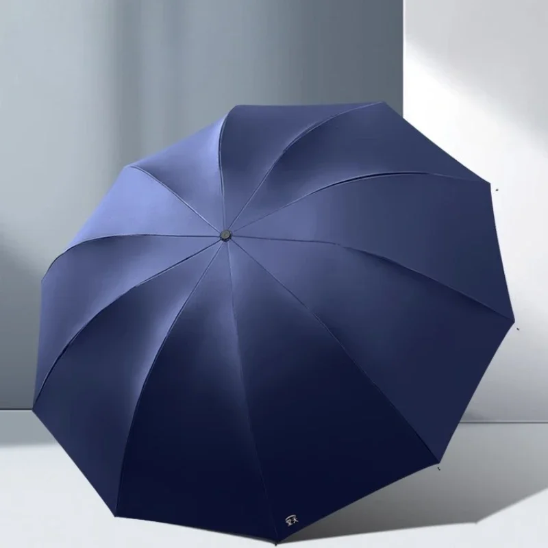 Oversized Windproof Folding Umbrella Reinforced Frame UV Protection Dual Purpose Custom Logo Parasol Couple Travel Use 접이식 우산