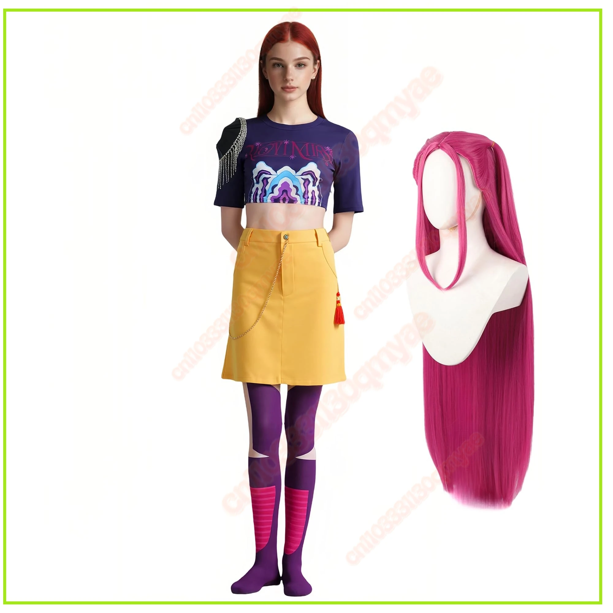 

2025 new Kpop Huntrix Mira Cosplay Costume R Quality Demon Hunters Mira Cosplay Wig