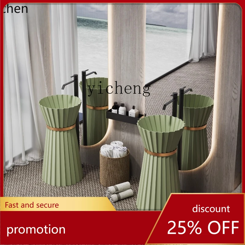 

ZML French floor-to-ceiling column basin hand wash basin wash table hotel bed and breakfast club small apartment pool