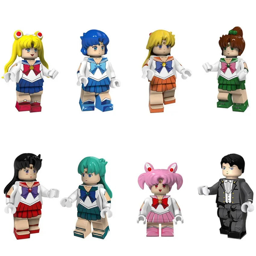Modelo de la serie Sailors Moon, Mini dibujos animados Tsukino Usagi Aino Minako, edificio de modelado, figuras de ensamblaje bonitas, regalo