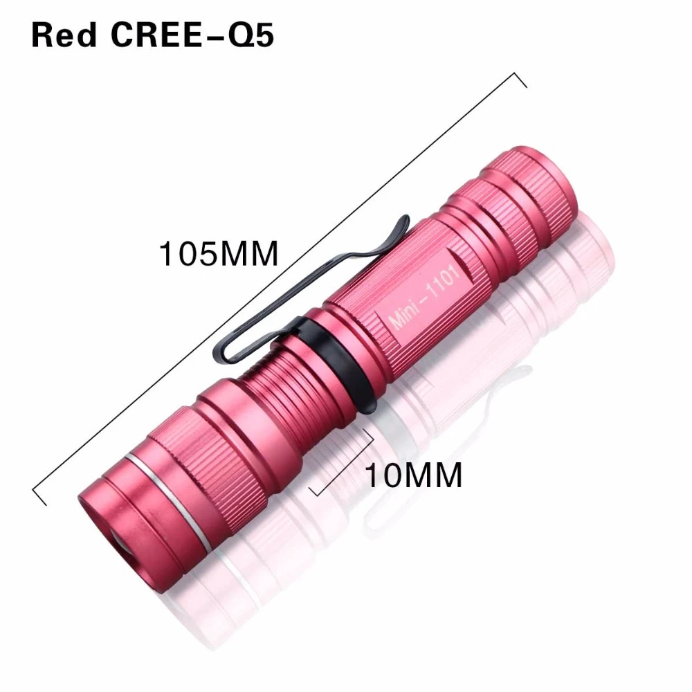 Mini LED Flashlight Q5 Zoomable Portable Torch Flashlights 3 Modes Waterproof AA Battery For Outdoor Camping Hiking Walking