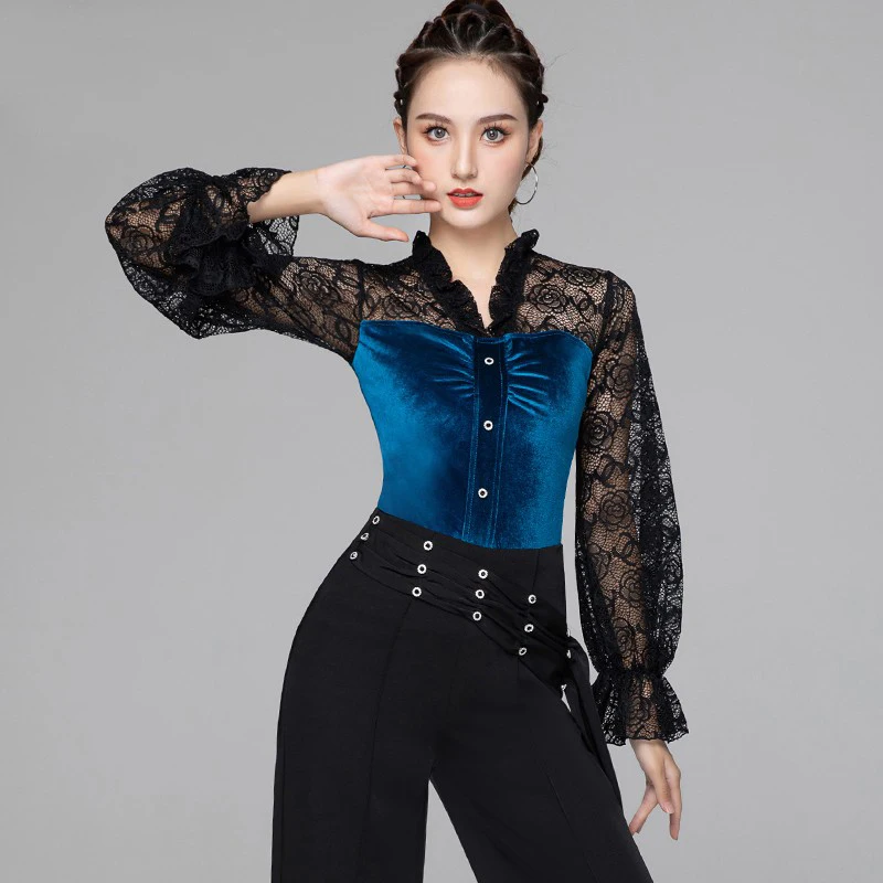 

2022 New Sexy latin TOP Dance Clothes Women Latin Salsa Rumba Chacha Dance Performance Practice Costume