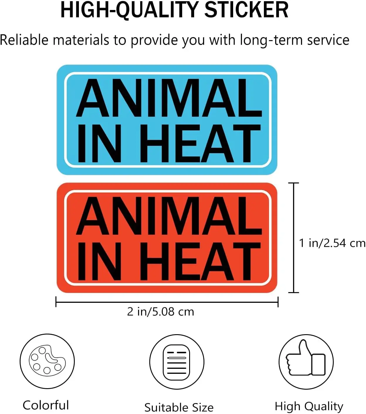 500 Pcs Animal in Heat Veterinary Labels 1x 2 Inch - Veterinary Practice Stickers Medication Instruction Labels File Folder