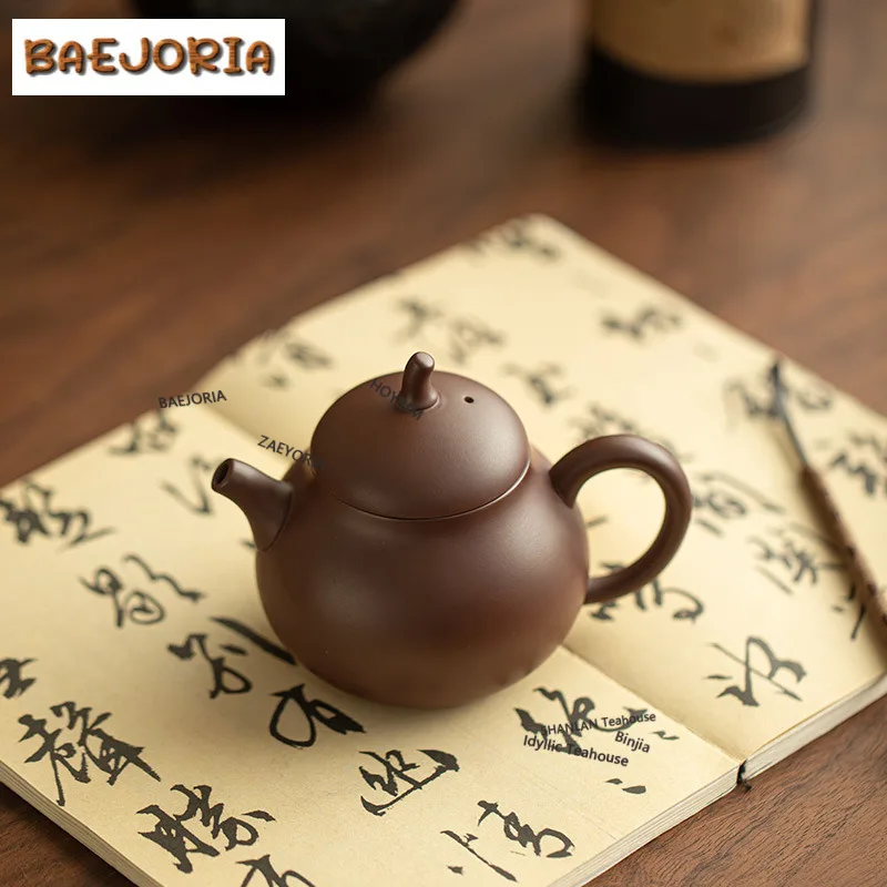 

175ml Old Purple Clay Eggplant Melon Teapot Vintage Tea Infuser Pot Tea Brewing Kettle With Ball Hole Cha Accessories Ornaments