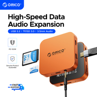 ORICO Magnetic USB C Hub Card Reader 6 IN 1 USB-C to SD/TF Slot Adapter PD100W USB C HUB For Phone Laptop USB Expansion Hub Dock