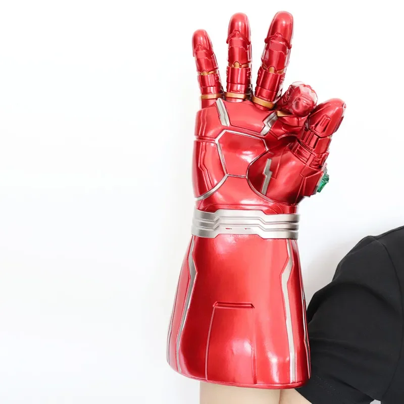 Cosplay Final battle superhero Iron man Gloves LED Light gem stone Arm Costume Fancy Dress party Anime stage show props gift