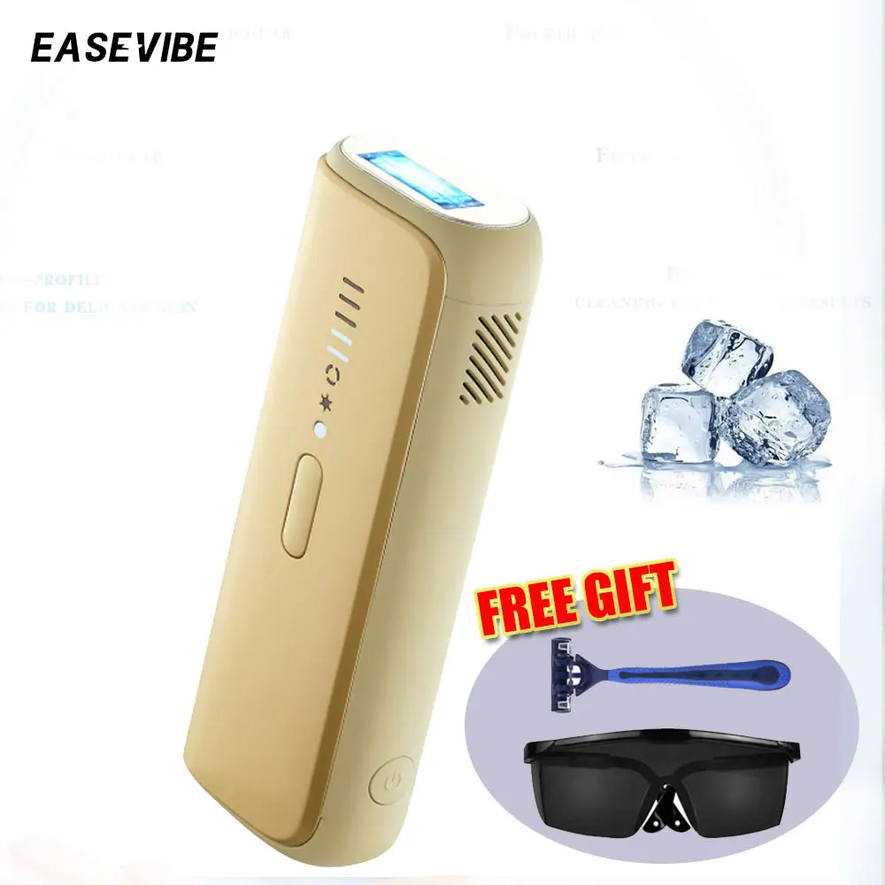 

Easevibe ice-Cooling Painless IPL Laser Hair Removal Device Dual-Pulse 990000 Flashes 5 Levels For Women Men Whole Body Bikinis