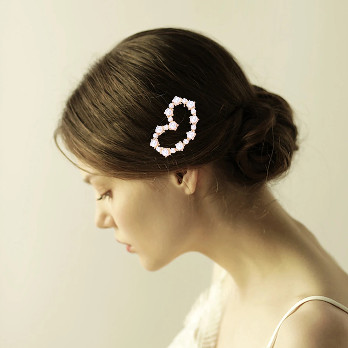 

Pearl Hair Pins Heart Shaped Clips Women Barrettes Geometric Girls Elegant Pearl Design Wedding Daily Accessories Hair Care