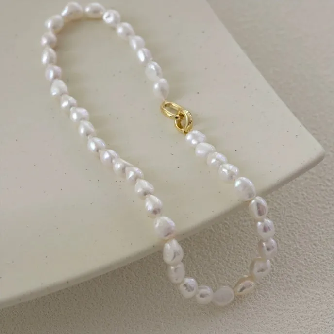 Hohe Qualität Trendy Große Barock Natürliche Süßwasser Perle 14K Gold Gefüllt Weibliche Kette Halskette Schmuck Frauen Weihnachten Geschenke – Detail 4