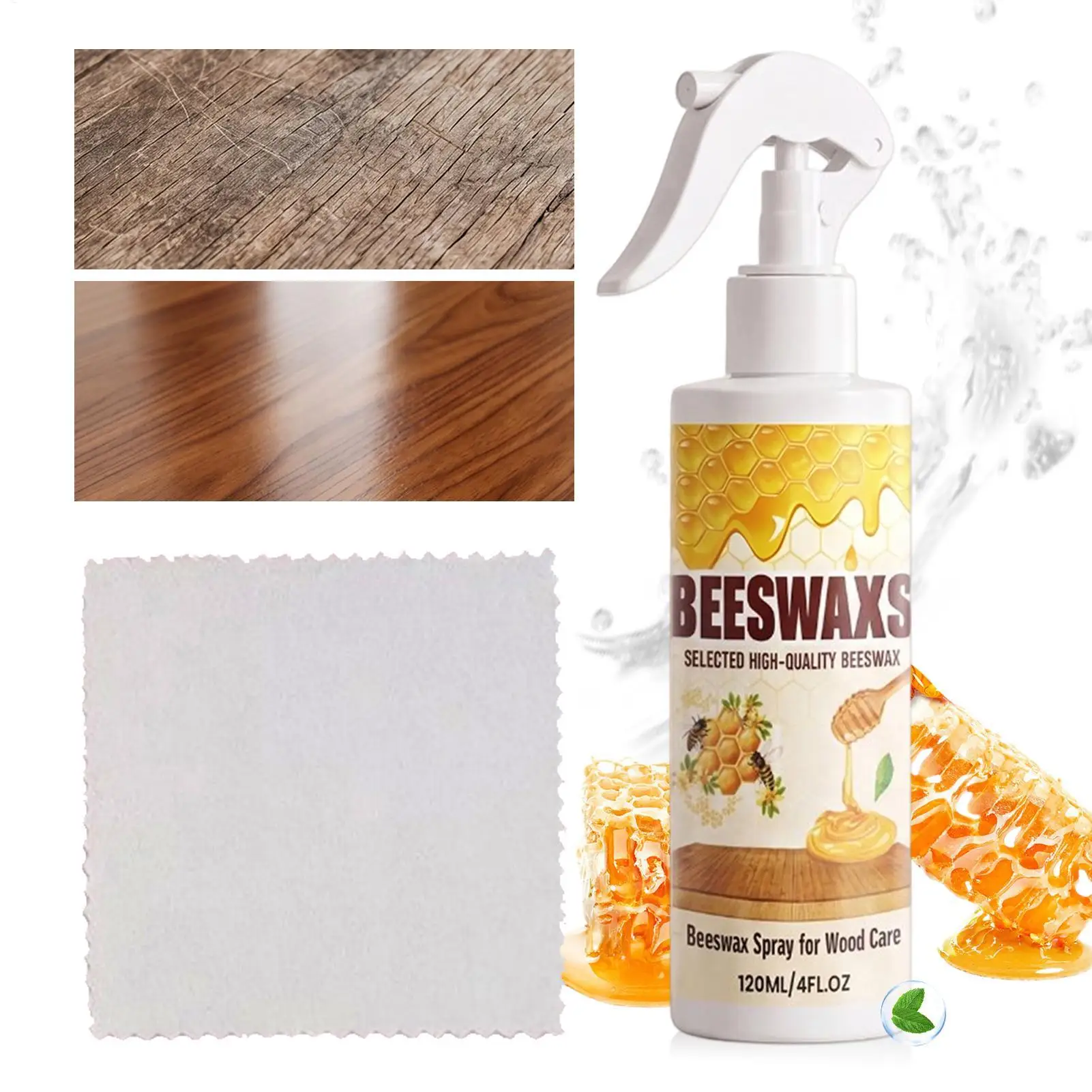 Bienenwachs-Möbelpolitur Bienenwachs-Holzpolierspray Bienenwachs-Möbel-Polier- und Reinigungsmittel Holzpflege 120ml