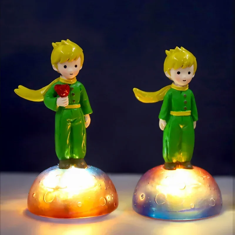 1 Pcs Mini Resin Figurines Fairy Cartoon Model Little Prince Rose Action Fox Figures Miniatures Desktop Ornament Home Decoration