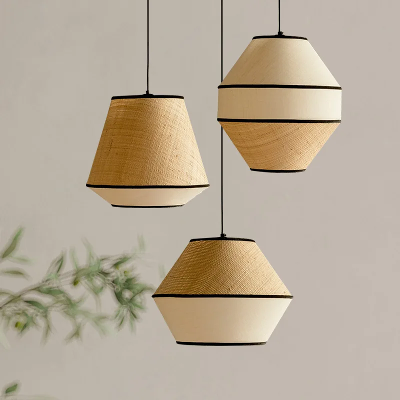 

Wabi Sabi Pendant Lamp Handmade Rattan Pendant light Country Kitchen Dining Shops Office Hotel Apartment Bohemia Pendant Lamps