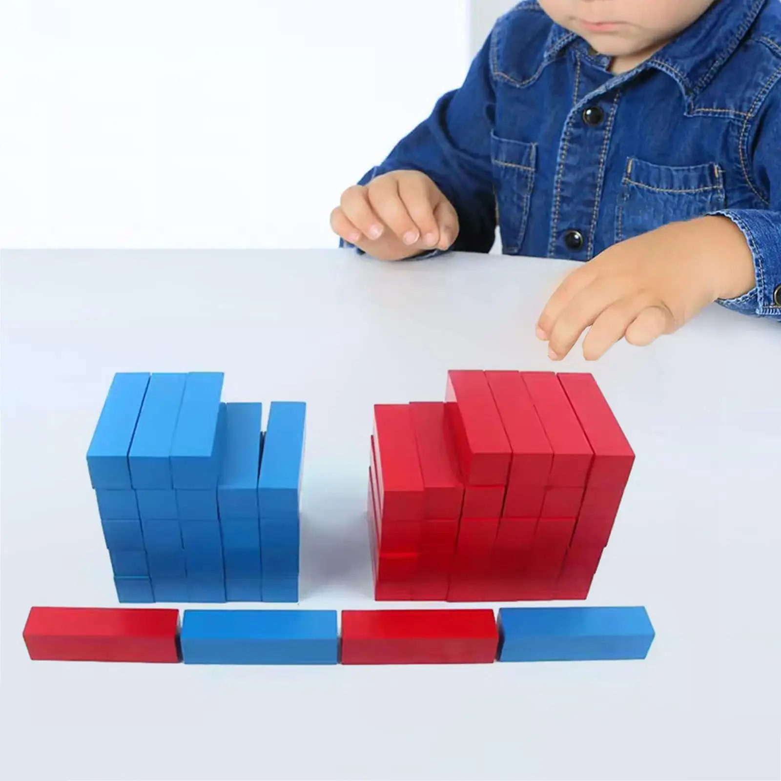 55x Wooden Stacking Toys Colorful Wooden Riser Wood Building Set for Toddlers Children Kids Boys Girls Birthday Gifts