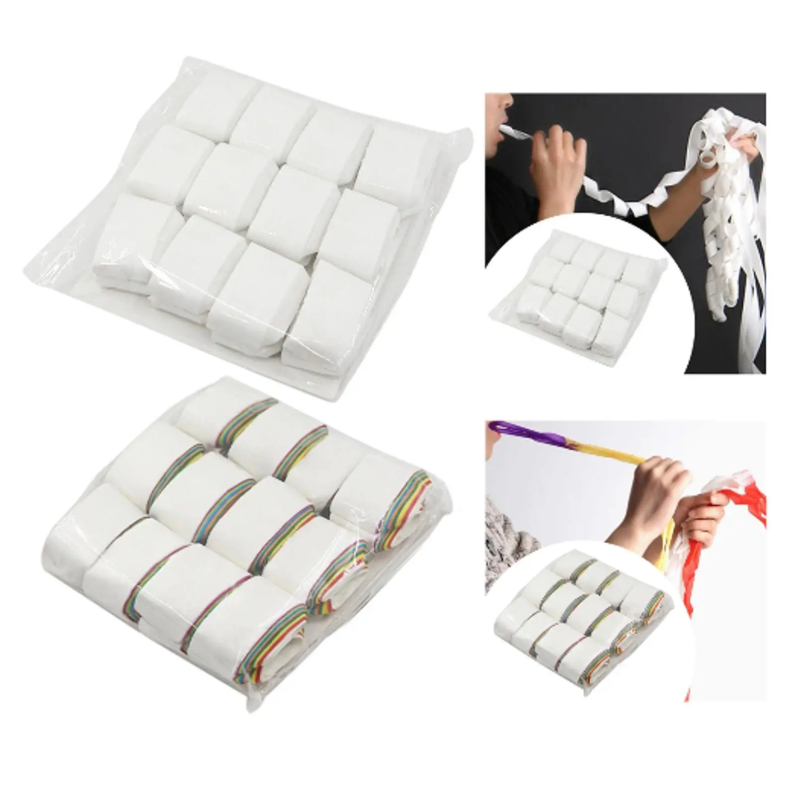 12Pcs Mouth Coils Vomit Paper Versatile Easy to Use Funny Magician Tricks Accessory Gift Party Toys Magic Tricks Magic Props