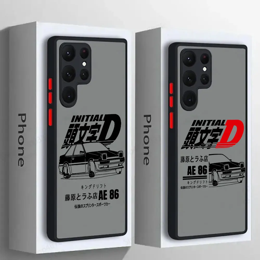 

AE86 JDM S25 Ultra Case For Samsung Galaxy S25 S24 S23 S21 S20 FE S22 Plus 5G Note 10 20 Ultra Phone Cover Initial D Japan Anime