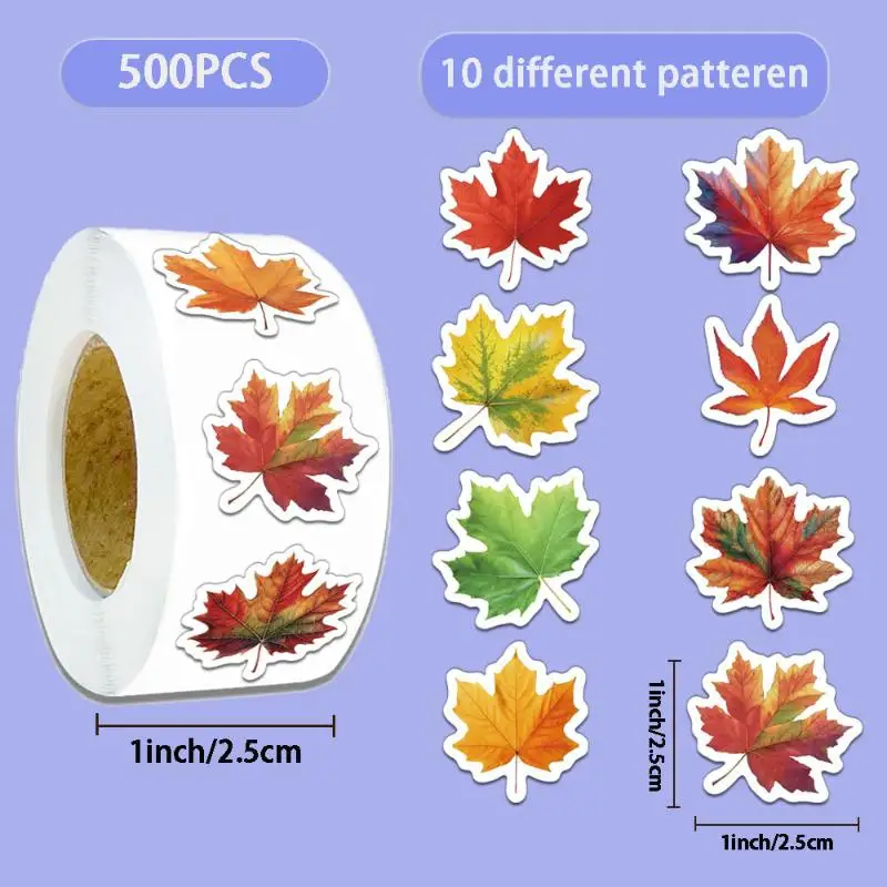500 pezzi adesivi in rotolo di foglie d'acero paesaggio modello piccolo adesivi per motociclette per bagagli fai da te skateboard tazza d'acqua