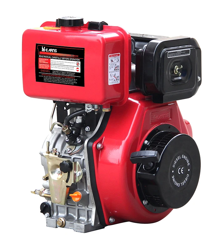 9HP Hiearns HR188FA 7KW Fuel Tank Wind Deflector with Common Air Filter Engine and Bearing Core Components in Red