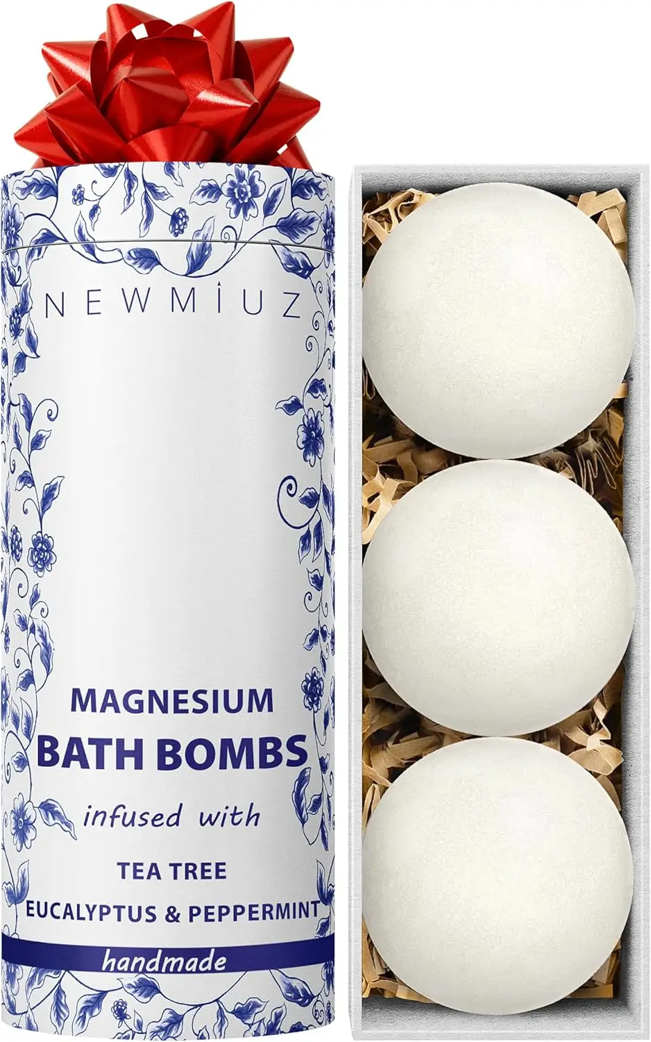 

Magnesium Bubble Bath Bombs - Long Lasting Foaming, Sore Muscles Recovery, Tea Tree Relaxing Spa Gift