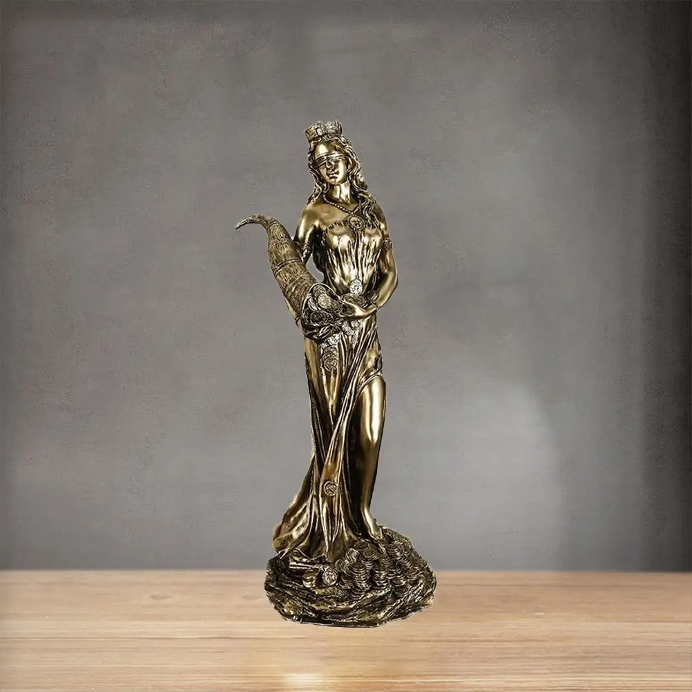 Kreative handgeschnitzte Statue zur Reichtumgöttin, exquisite Retro-Stil griechische Göttin, Ornament, Kunstharz, Handwerk, glücklicher Reichtum, Statue, Büro