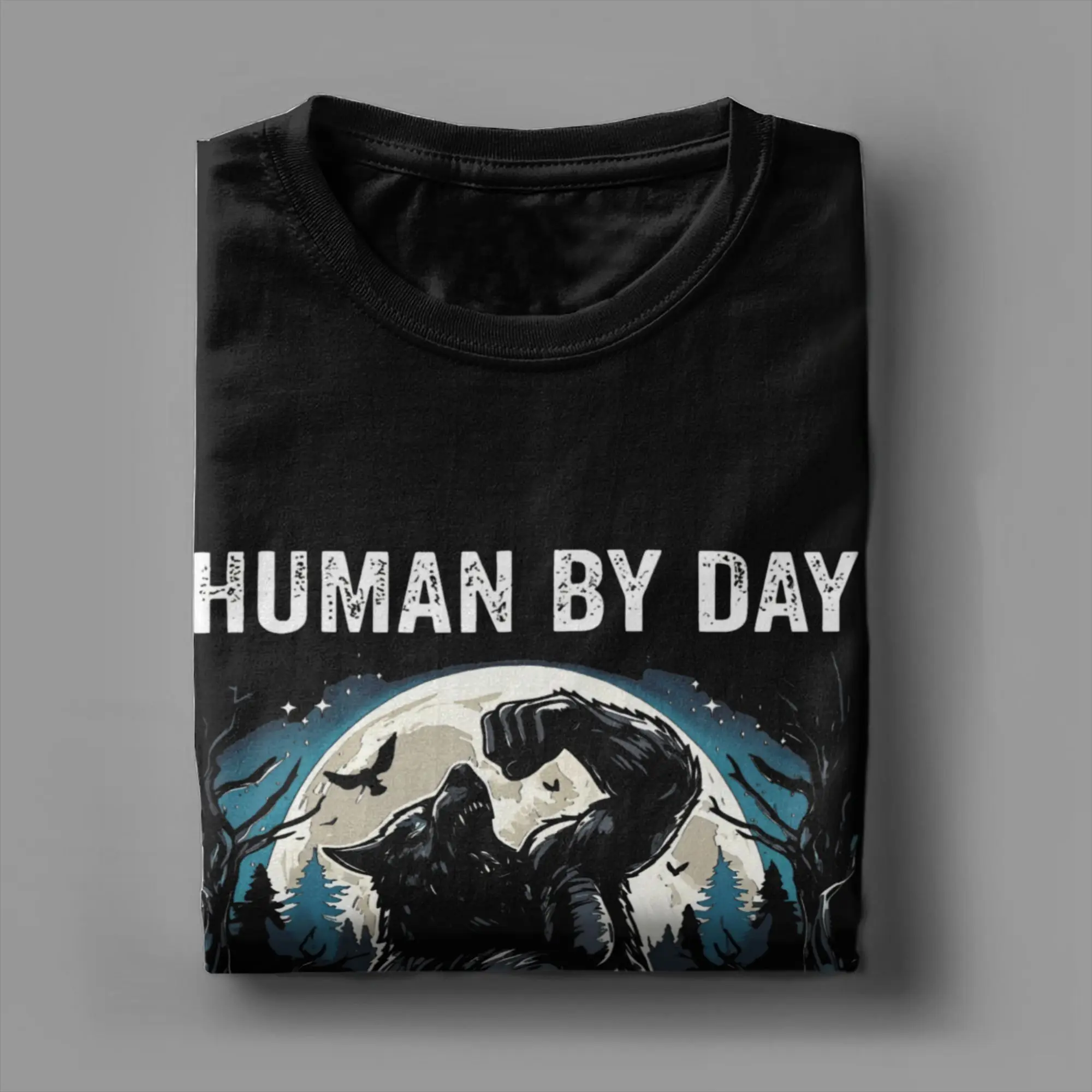 الإنسان في يوم سيجما في الليل الرجال تي شيرت مضحك تيز قصيرة الأكمام Crewneck تي شيرت 100% القطن الملابس الكلاسيكية #4