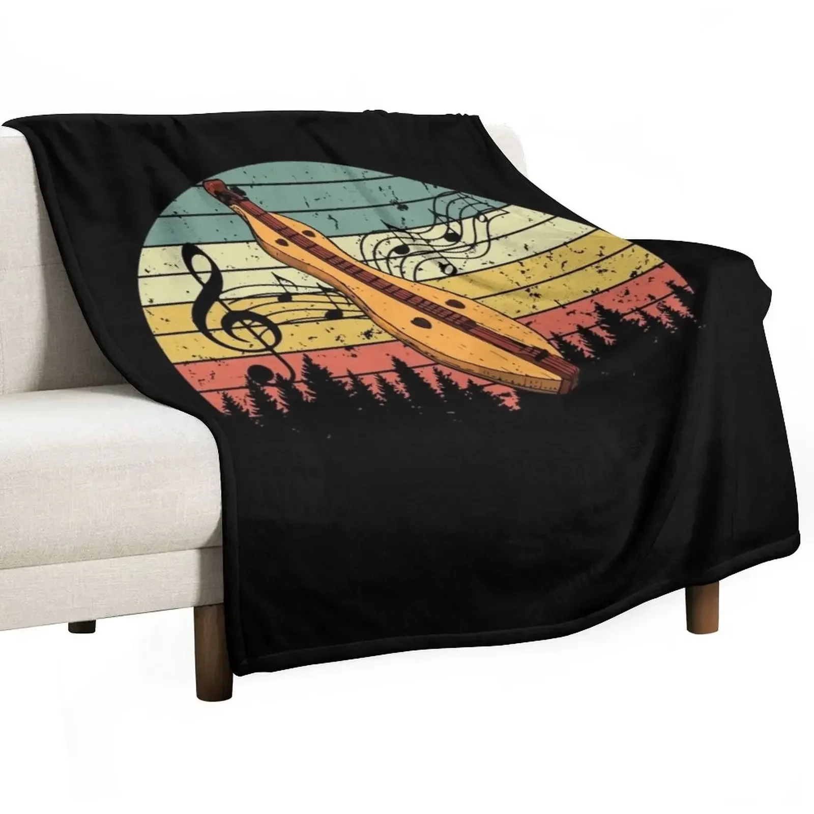 

Dulcimer instrument Throw Blanket Bed Custom Decoratives Blankets