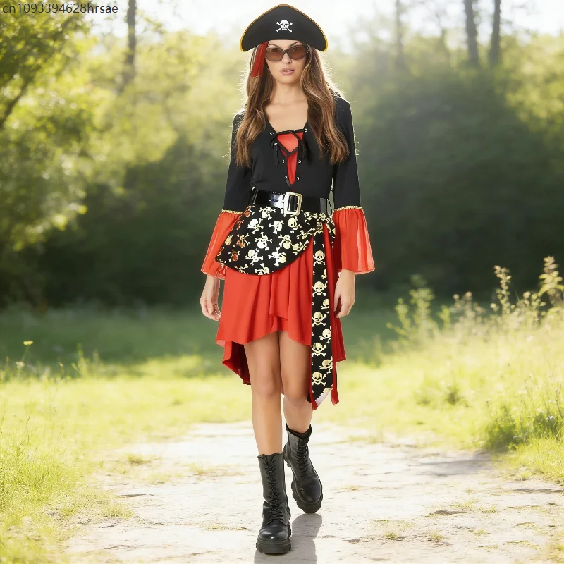 

Women's Pirates Costume Gothic Captain Role Playing Cosplay Outfit Sexy Crew Fancy Dress for Adults Stage Performance