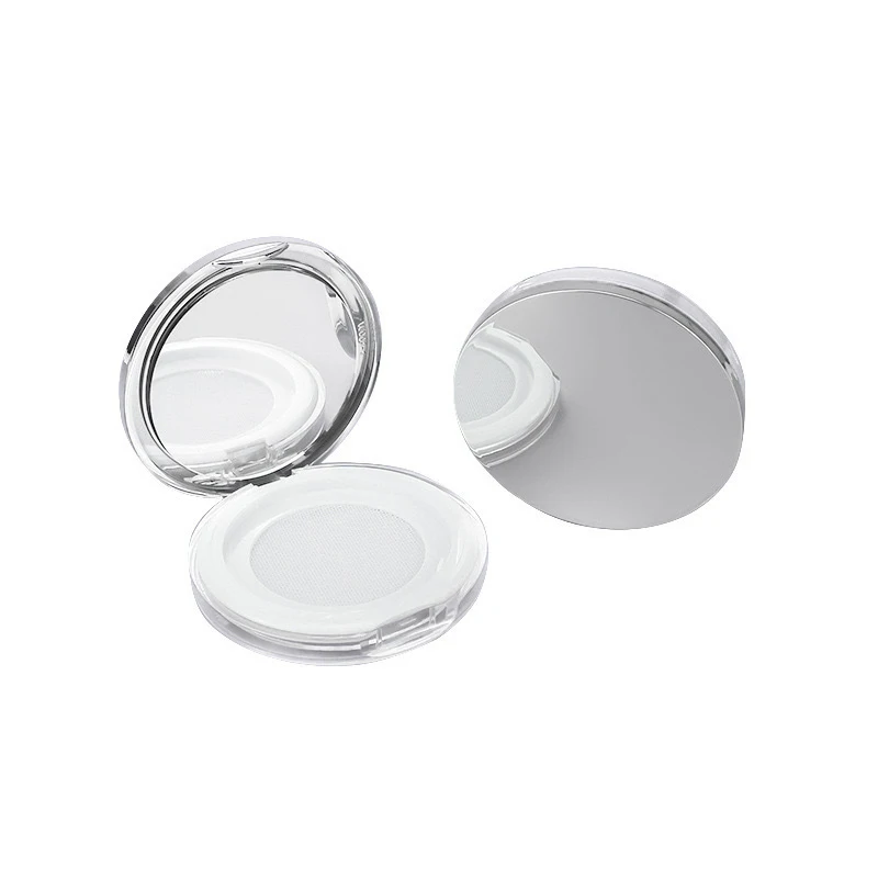 【HM】1 stks 5g Draagbare ultradunne Plastic Poederdoos Losse Pot Reizen Make-up Pot Zeef Container Met Spiegel