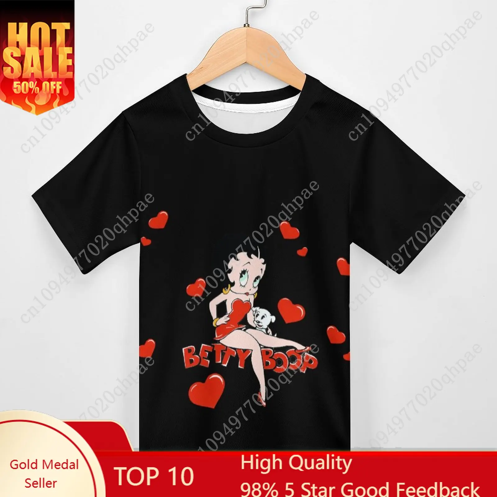 

B-Boopse T Shirt Boys Girls Childs B-Bettys Cotton Short Sleeves Tlightweight Breathable Tshirt Custom Made Summer Tops