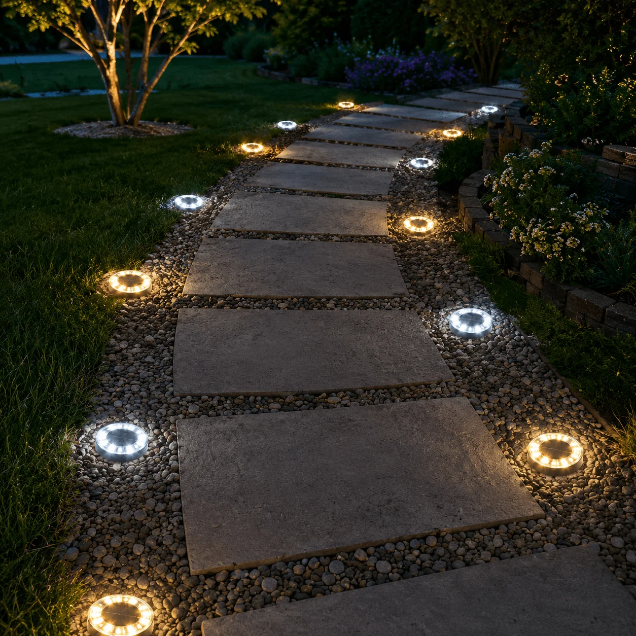 Outdoor Solar Ground Lights 8 Pack, White LED Disk Lights for Garden Path Lawn Yard Patio Driveway, Christmas Gift - view 7