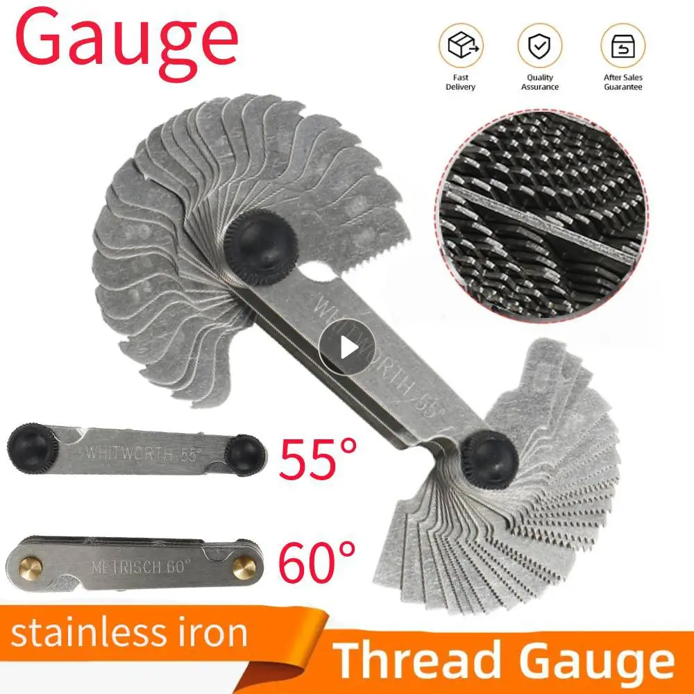 55/60 Degree Metric Inch Thread Plug Gauge Gear Tooth Screw Pitch Gauges Measuring Carbon Steel Center Measurement Lathe Combina