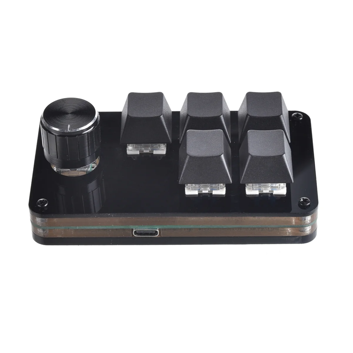 N27R Mini Keyboard 5 Key 1 Knob Gamer Programmable Keyboard DIY Hot Swap Customization Mechanical Keyboard Macro Keypad Black