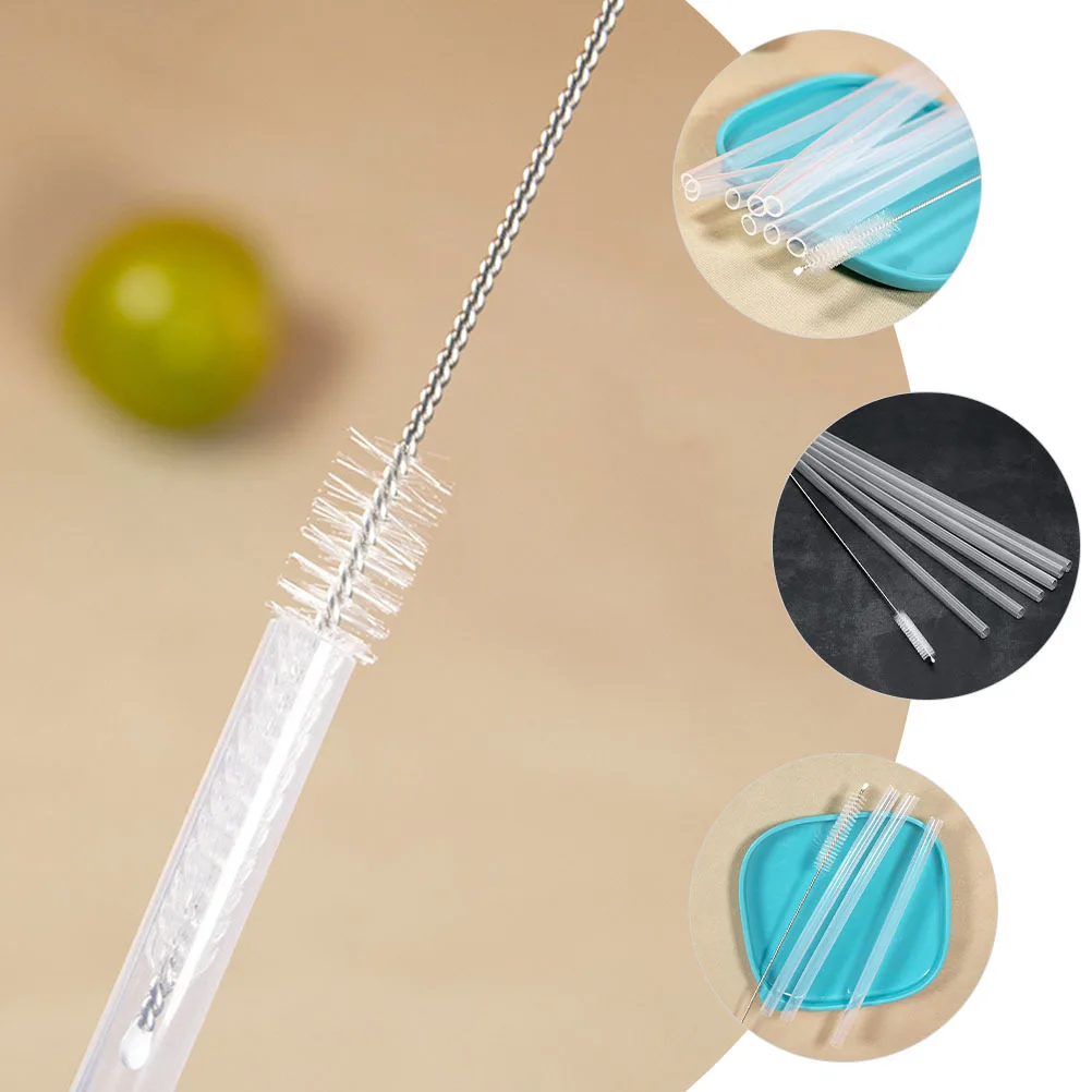 

1 set Silicone Straw Set Reusable For Tumbler Juice Water Drink Home Party Household Use Smooth Inner Wall Includes Cleaning