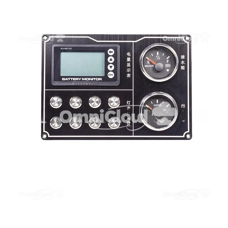 

IN STOCK 2025 HOT SELL RV Ship Water Level Voltmeter Integrated Control Panel 8 Button Ship Switch, Car Retrofit Dashboard